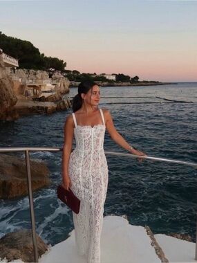 Helsa The Lace Column Dress White